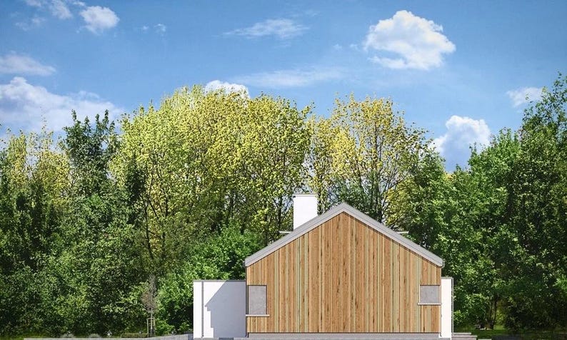 Modern startershuisontwerp, 3 slaapkamers, 160 m2 | Compact huisontwerp | CAD DWG + PDF plattegronden afbeelding 12