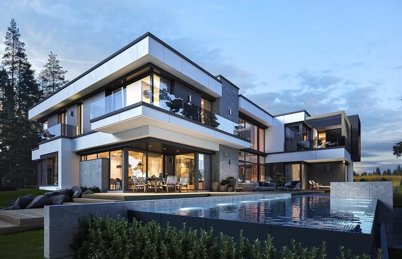 5 Bedroom 631 m2 Detailed Modern House Architectural Floor Plans 26m x 26m image 4