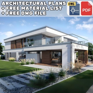Modern House Architectural  Floor Plans with 4 Bedroom - 410 m2 - 15m x 23m - 001