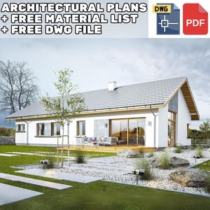 Modern huis met 3 slaapkamers, 155 m2 architectonische plattegronden 12 x 20 m - 012