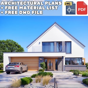 4 Bedroom 177 m2 Modern House Architectural Floor Plans 15m x 24m - 024 | Free Material List, Free DWG File