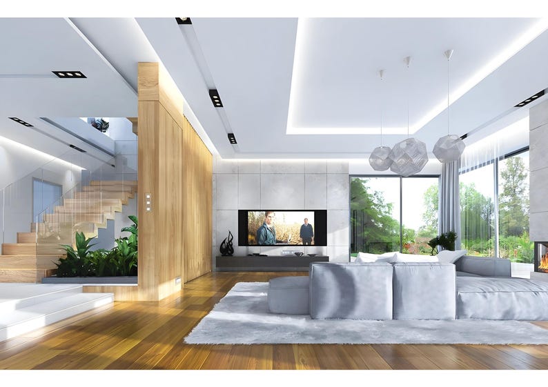 Hausplan mit 6 Schlafzimmern, Pool und Sauna | Moderner Luxusvillen-Entwurf | Grundrisse im PDF-Format Bild 13