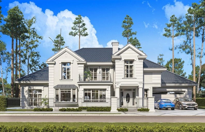 Moderne woning met 5 slaapkamers, 346 m2, architectonische plattegronden, 24 m x 14 m afbeelding 16