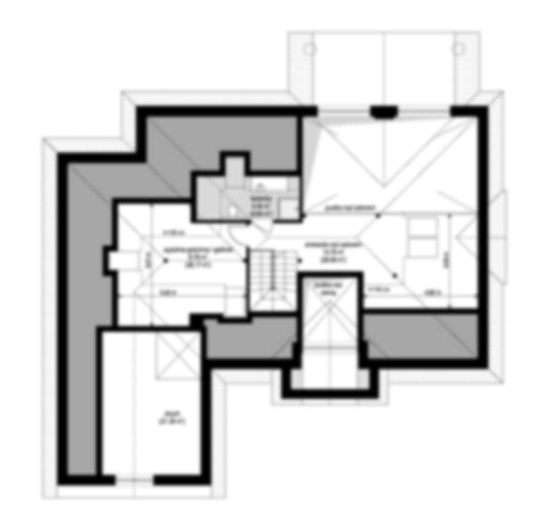 Second-Floor Layout with Open Spaces – A modern floor plan of the upper level showing open living areas and bedrooms. Suitable for tiny house plans and floor plans.