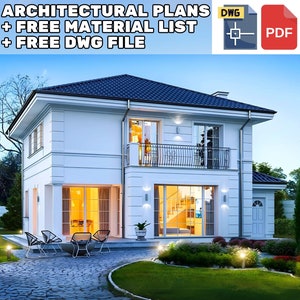 Modern huis met 4 slaapkamers, 177 m2 architectonische plattegronden 13 x 12 m - 023 | Architecturale plannen, lijsthuis, cottage-ontwerp, huisblauwdruk