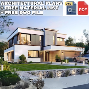 Modern huis met 3 slaapkamers, 231 m2 plattegronden 16 x 18 m - 006