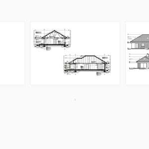 Single-story house with detailed room layouts. A compact yet functional design perfect for cottage house plans or tiny house plans projects.