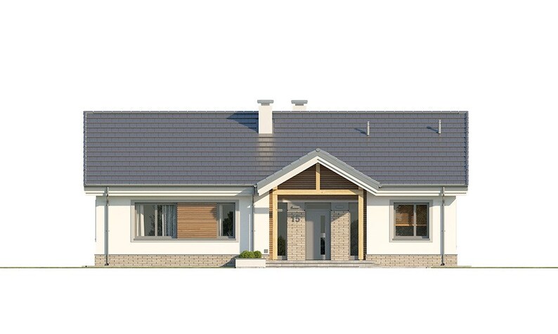 Side Elevation:
;Side elevation of the house, featuring clean Scandinavian lines and a well-proportioned design for a modern and timeless aesthetic.