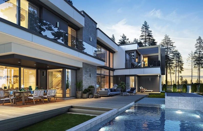 5 Bedroom 631 m2 Detailed Modern House Architectural Floor Plans 26m x 26m image 5