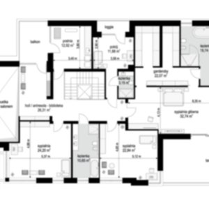 Roof plan of a contemporary home, illustrating precise measurements and surrounding outdoor features. Suitable for those interested in shed plans or small cabin designs.