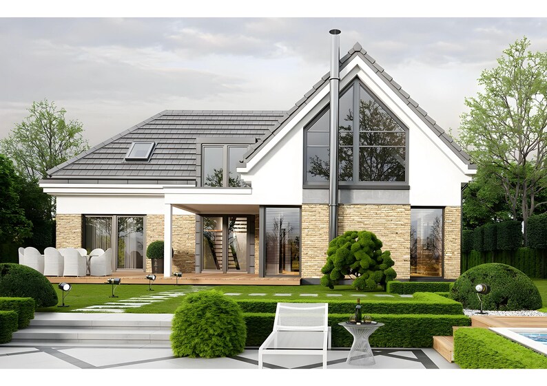 4 Bedroom House Plan Under 2000 sq ft | Modern Small Family Home 178 m2 | PDF & DWG Floor Plans image 12