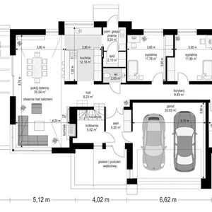 Loft-style second-floor plan layout:
A second-story floor plan featuring an open loft space, attic measurements, and functional areas. Great for showcasing townhouse plans or multi-level house plans.