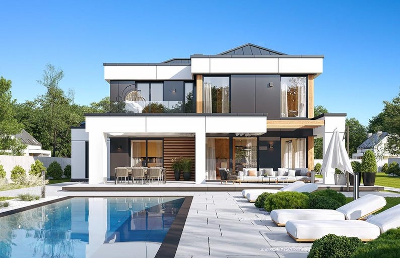 Mid Size Modern House Plan, 3 Bed 2486 sq ft | Contractor Friendly CAD DWG + PDF Blueprints | Contemporary Home image 12