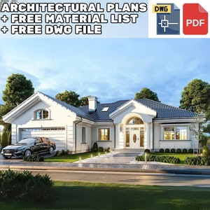 Plans d'étage architecturaux d'une maison moderne de 3 chambres, 259 m2 16 m x 18 m - 018/w Loft