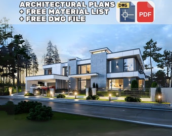 5 Bedroom 631 m2 Modern House Plans 26m x 26m - 002