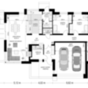 Clean floor plan layout: A floor plan layout featuring a spacious living room, open kitchen, and multiple bedrooms with precise room measurements. Great for those looking for modern house plans.