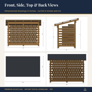 Firewood Shed Plans 8x4 | 0.7 Cord Wood Shed with Lean-To Roof and Slatted Sides | DIY Firewood Storage Rack Building Plans, PDF Download image 2