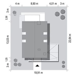 Top View House Layout with Dimensions – A detailed architectural site plan showing the layout, boundaries, and exterior spaces of a modern Scandinavian house. Ideal for house blueprint projects. #houseblueprint #townhouseplan #floorplans