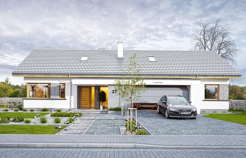 Modern 3 Bedroom House Plans with PDF & CAD DWG | Luxury Villa Architectural Blueprints (1668 sq ft / 155 m2 Design) image 3
