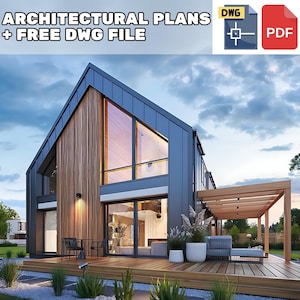 Directe download plattegronden modern huis met 4 slaapkamers - 230 m2 - 15 m x 11 m - 034
