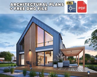 Modern 4 Bedroom House Plans: Architectural Blueprints (PDF Download)