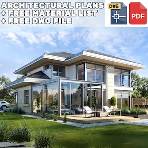 4 Bedroom 292 m2 Modern House Architectural Floor Plans 21,5m x 18,5m - 014