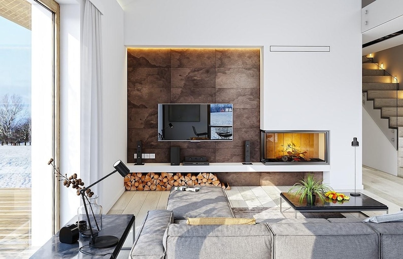 Modern 3 Bedroom House Plans with PDF & CAD DWG | Luxury Villa Architectural Blueprints (1668 sq ft / 155 m2 Design) image 4