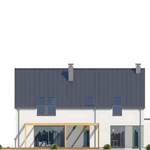 Rear elevation showing a spacious outdoor area and contemporary design. Ideal for modern house plans or backyard inspirations.