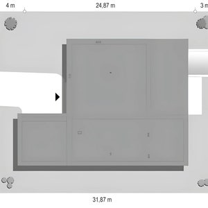 Top-down site plan illustrating house placement landscaping and overall property dimensions perfect for villa plans modern house blueprints and property layouts
