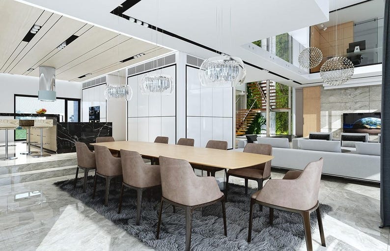 5 Bedroom 631 m2 Detailed Modern House Architectural Floor Plans 26m x 26m image 14