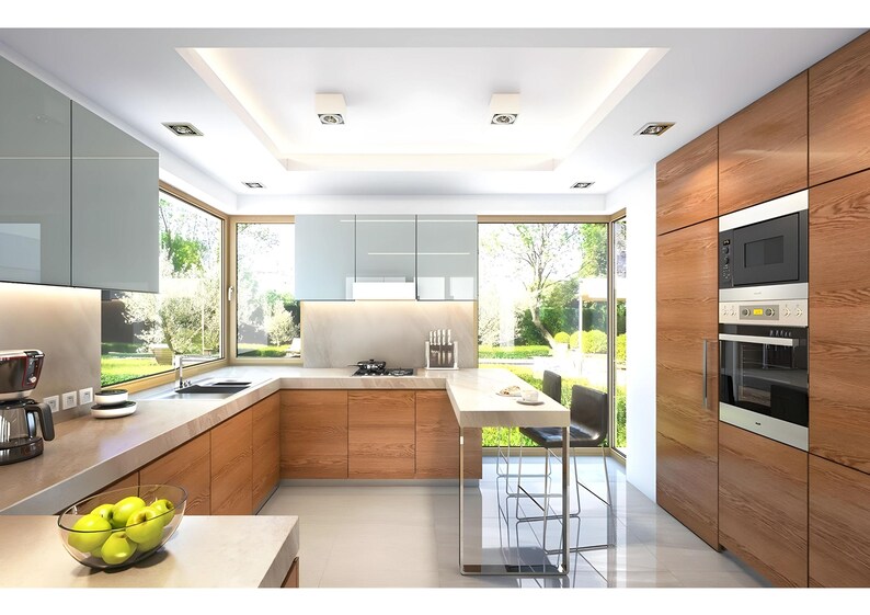 Planos arquitectónicos de una casa moderna de 4 dormitorios (descarga en PDF) imagen 13