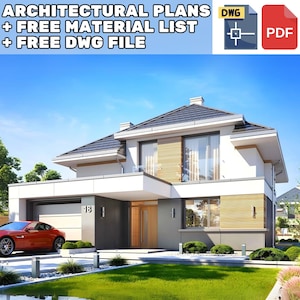 3 Bedroom 138 m2 Detailed Modern House Architectural Floor Plans 11m x 13m - 020