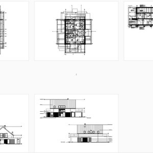 Detailed house blueprint showcasing both floor plans and cross-sections. Includes room layouts, measurements, and architectural details for building a modern family home.