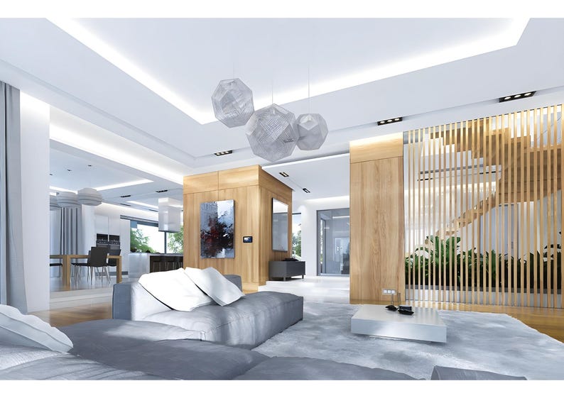 Hausplan mit 6 Schlafzimmern, Pool und Sauna | Moderner Luxusvillen-Entwurf | Grundrisse im PDF-Format Bild 14