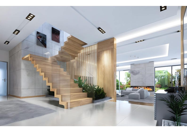 Hausplan mit 6 Schlafzimmern, Pool und Sauna | Moderner Luxusvillen-Entwurf | Grundrisse im PDF-Format Bild 12