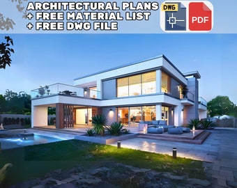 5 Bedroom 631 m2 Modern House Plans 26m x 26m - 002