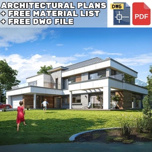3 Bedroom 371 m2 - Modern House Architectural Floor Plans 21m x 17m - 016