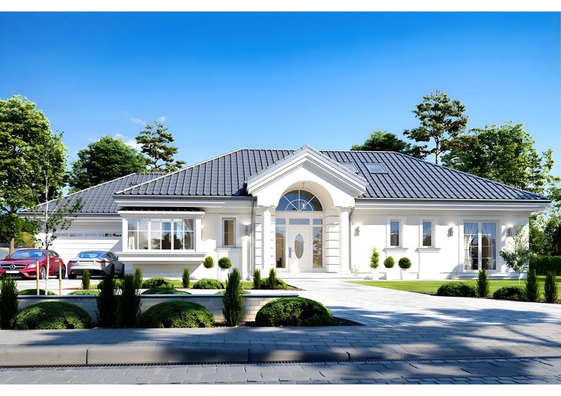Modern 6 Bedroom House Plans | Large Family Home Blueprint PDF & DWG | Big House Floor Plans image 11
