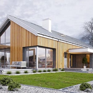 Modern startershuisontwerp, 3 slaapkamers, 160 m2 | Compact huisontwerp | CAD DWG + PDF plattegronden afbeelding 13