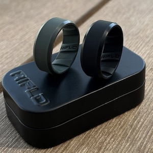 Silicone Ring Men, Black & Gunmetal Set | All-Day Wear