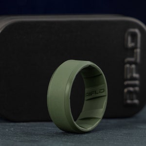 Green Silicone Ring Men, Unique Design, Breathable