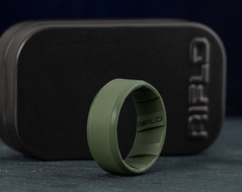 Green Silicone Ring Men, Unique Design, Breathable