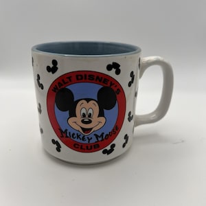 Vintage Disney Mickey Mouse Club Standard 3.5" Collectible Music Notes Mug image 1