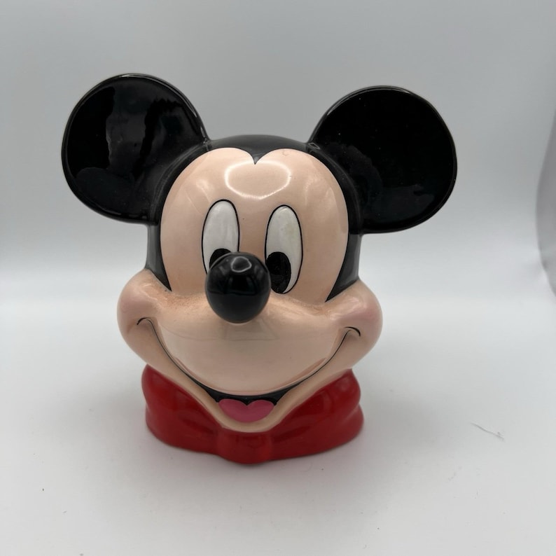 Disney Mickey Mouse Musical Music Box Figurine Enesco Porcelain Vintage Working image 2