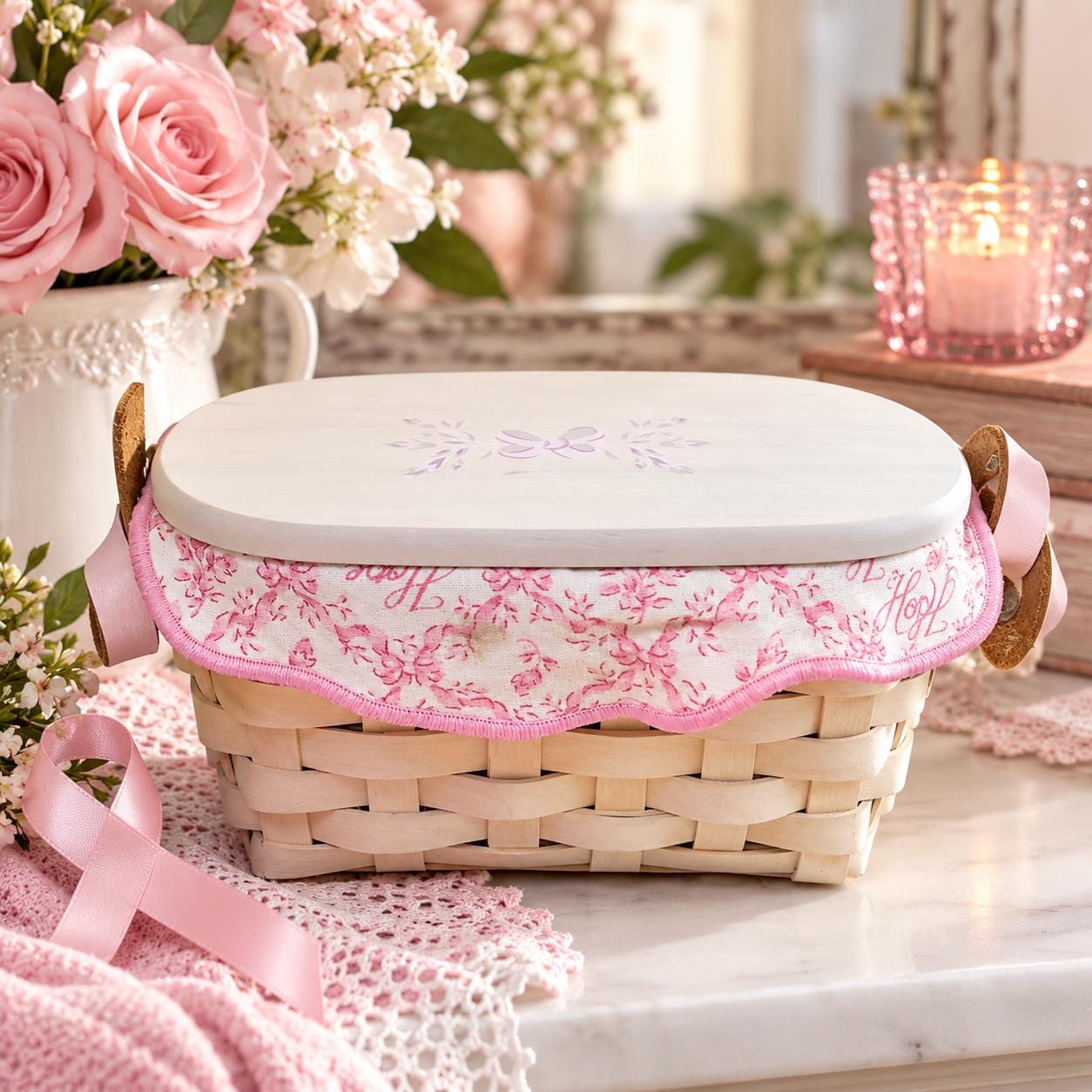 Longaberger Pink Basket - Etsy