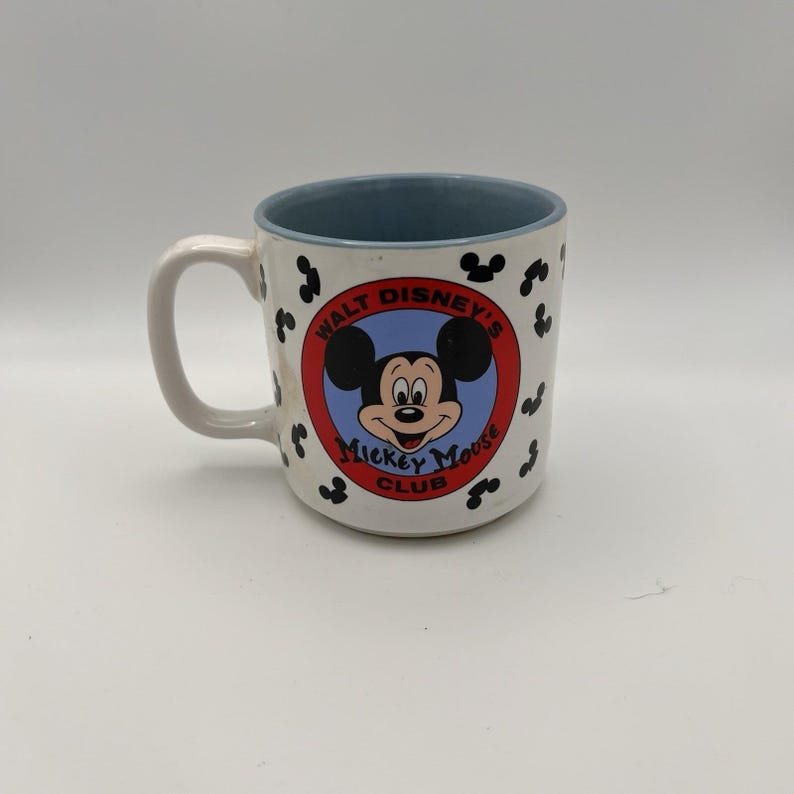 Vintage Disney Mickey Mouse Club Standard 3.5" Collectible Music Notes Mug image 2