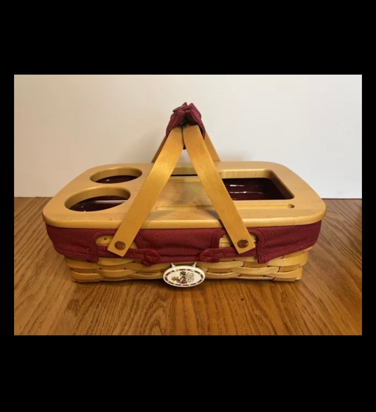 6/5まで限定値下げ！Longaberger ロンガバーガー　ラージデスクトップ Longaberger RARE Car Caddy Divided Basket Plastic Liner 2001