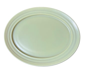Vintage Hazel Atlas Oval Platter 9.25" x 12" Moderntone Yellow Made In The U.S.A
