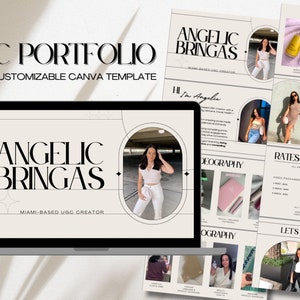 Neutral Minimal UGC Portfolio Template, Customizable Canva Website for Content Creators and Influencers, Digital Resume