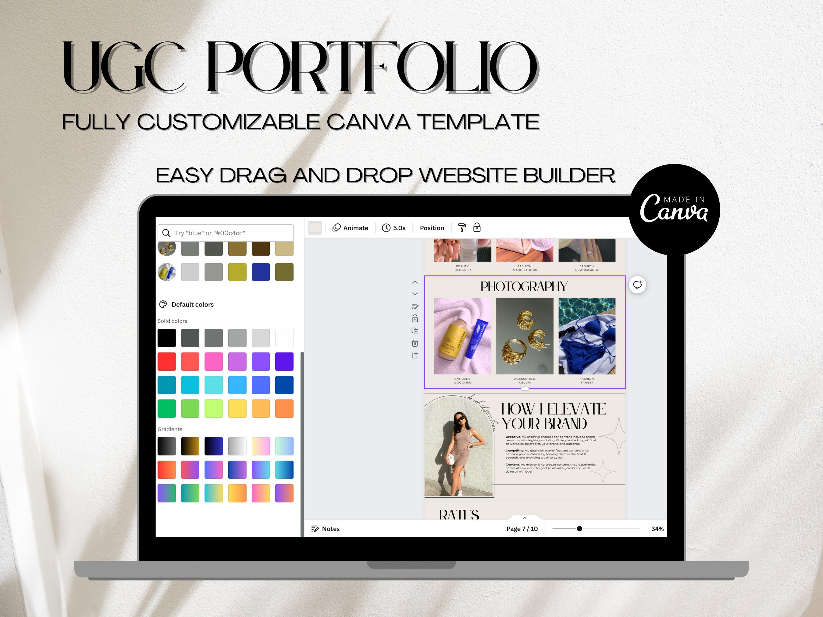 Ugc Example Cv Neutral Minimal UGC Portfolio Template, Customizable Canva Website for ...